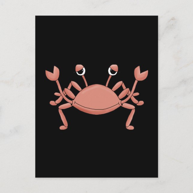Carte Postale Conception de personnage de crabe de plage rouge m (Devant)