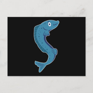 Carte Postale Conception de poisson d'océan baleine nageant phoq