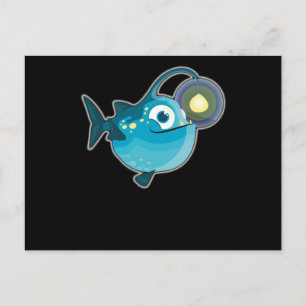 Carte Postale Conception de poisson d'océan baleine nageant phoq