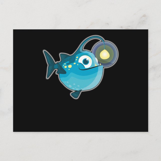 Carte Postale Conception de poisson d'océan baleine nageant phoq (Devant)