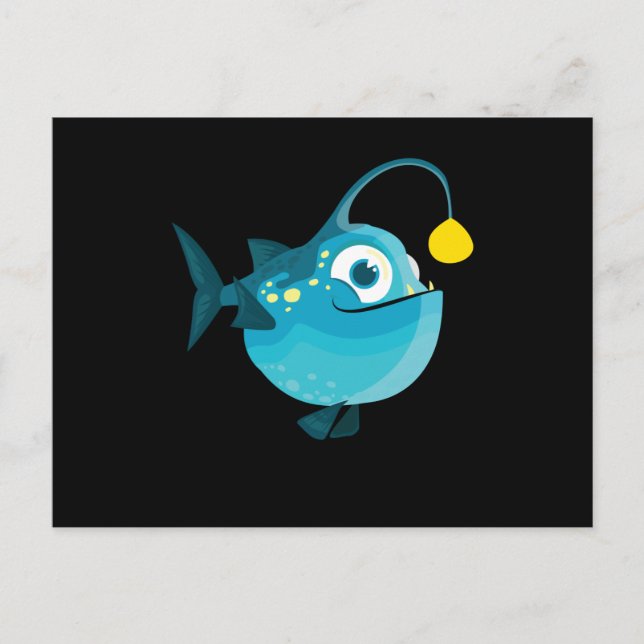 Carte Postale Conception de poisson océan baleine nageant phoque (Devant)