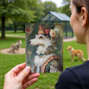 Carte Postale Conception de portrait royal de chien baroque