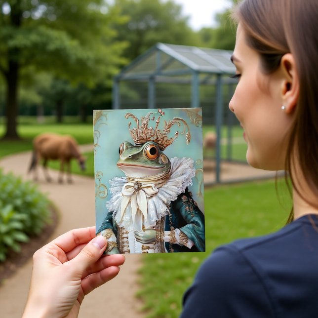 Carte Postale Conception de portrait royal de grenouille baroque (Créateur téléchargé)