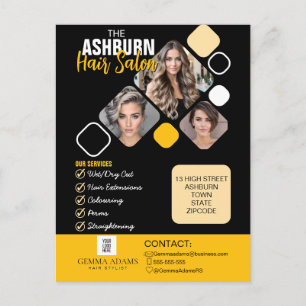 Carte Postale Conception de poster de coiffeur personnalisé en n
