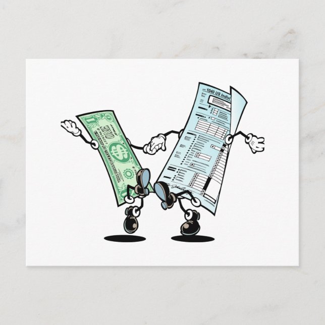Carte Postale Conception de remboursement d'impôt heureux (Devant)