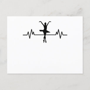 Carte Postale Conception de rythme cardiaque de ballerine Cadeau