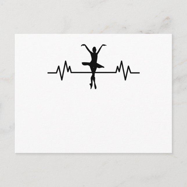 Carte Postale Conception de rythme cardiaque de ballerine Cadeau (Devant)