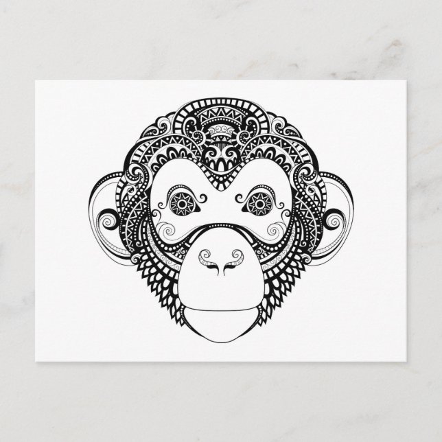 Carte Postale Conception de singe inspirée (Devant)