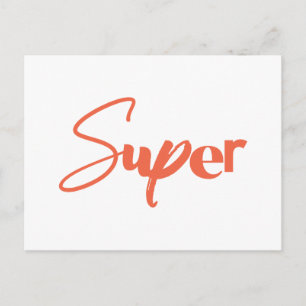 Carte Postale Conception de Super rouge tendance, créative, ludi