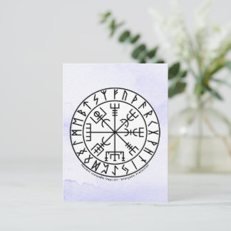 Carte Postale Conception de symbole de compas viking Vegvisir