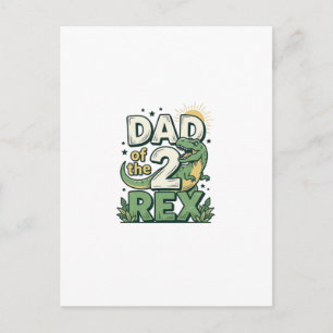 Carte Postale Conception de t-shirt pour papa du 2 Rex dinosaure