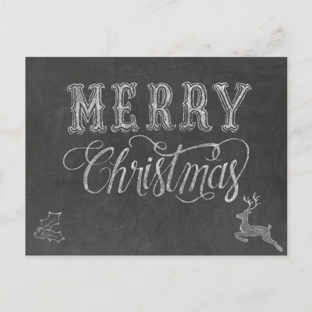 Carte Postale Conception de tableau noir de Joyeux Noël (Devant)