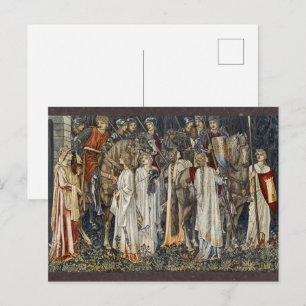 Carte Postale Conception de tapisserie de chevaliers médiévaux p