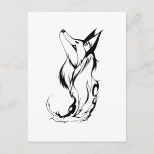 Carte Postale Conception de tatouage Fox Tribal