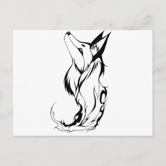 Carte Postale Conception de tatouage Fox Tribal