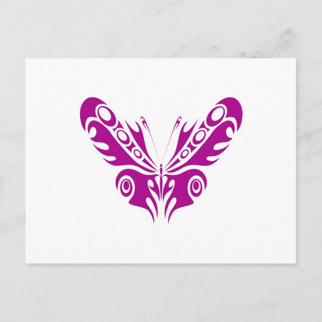Carte Postale Conception de tatouage papillon tribal (Devant)