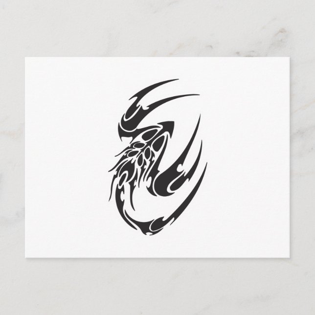 Carte Postale Conception de tatouage tribal de scorpion (Devant)