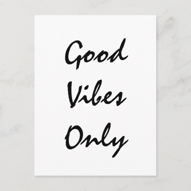 Carte Postale Conception de texte "Good Vibes Only" (Devant)