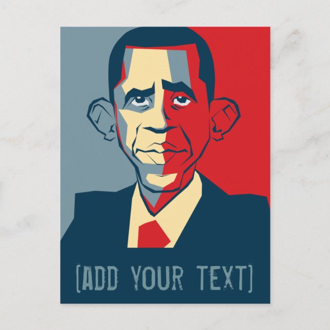 Carte Postale Conception de texte personnalisée d'Obama (Devant)