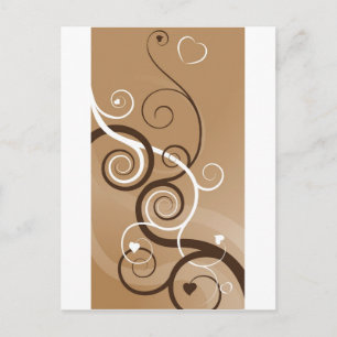 Carte Postale conception de tourbillons de cœur