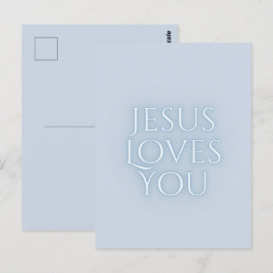 Carte Postale Conception de typographie chrétienne Jésus aime