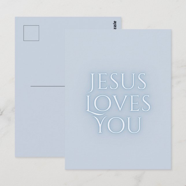 Carte Postale Conception de typographie chrétienne Jésus aime  (Devant / Derrière)