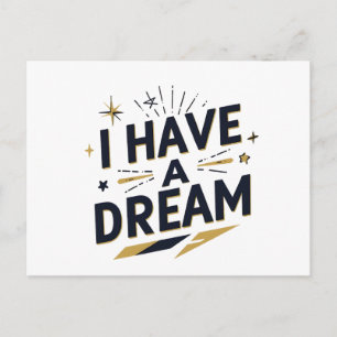 Carte Postale Conception de typographie inspirante « J'ai un rêv