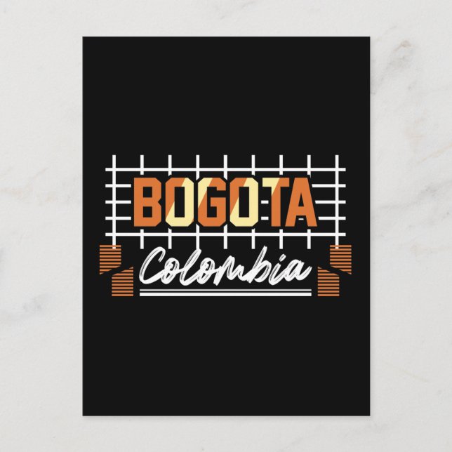 Carte Postale Conception de typographie rétro Bogota Colombie (Devant)