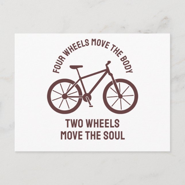 Carte Postale Conception de vélo cool - Deux roues qui font boug (Devant)