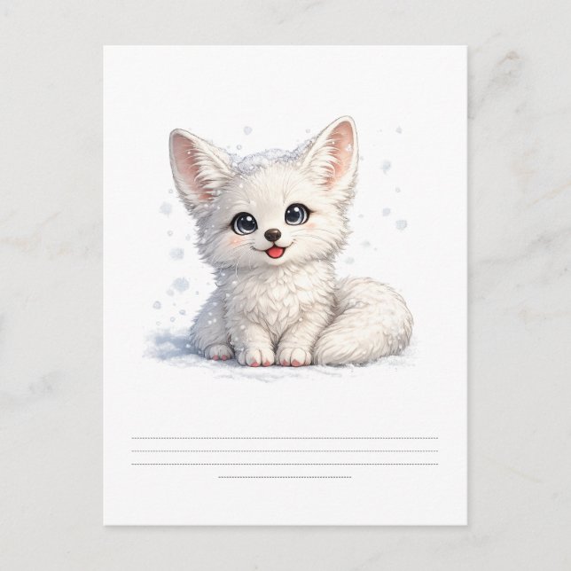 Carte Postale Conception de vibrations positives de renard arcti (Devant)