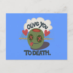 Carte Postale Conception de visage drôle "Olive My Heart" fantai