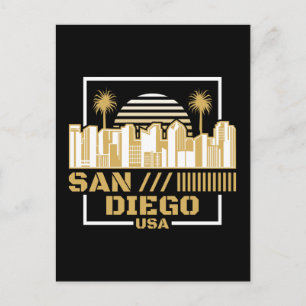Carte Postale Conception de voyage de San Diego USA Rétro