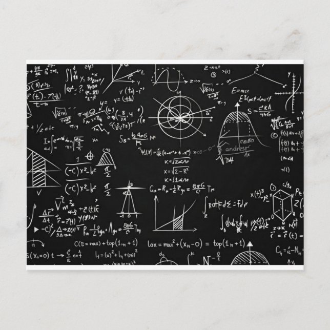 Carte Postale Conception d'équations de tableau noir de mathémat (Devant)