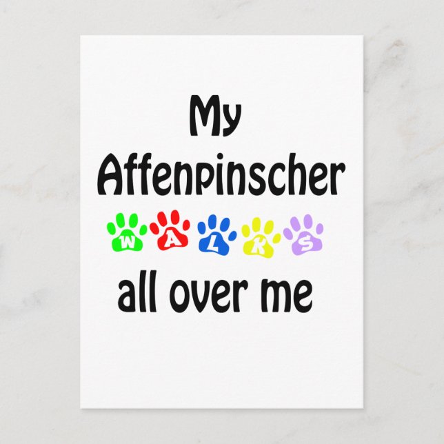 Carte Postale Conception des marches d'Affenpinscher (Devant)