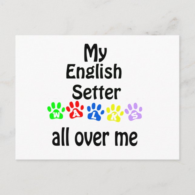 Carte Postale Conception des marches de Setter Anglais (Devant)