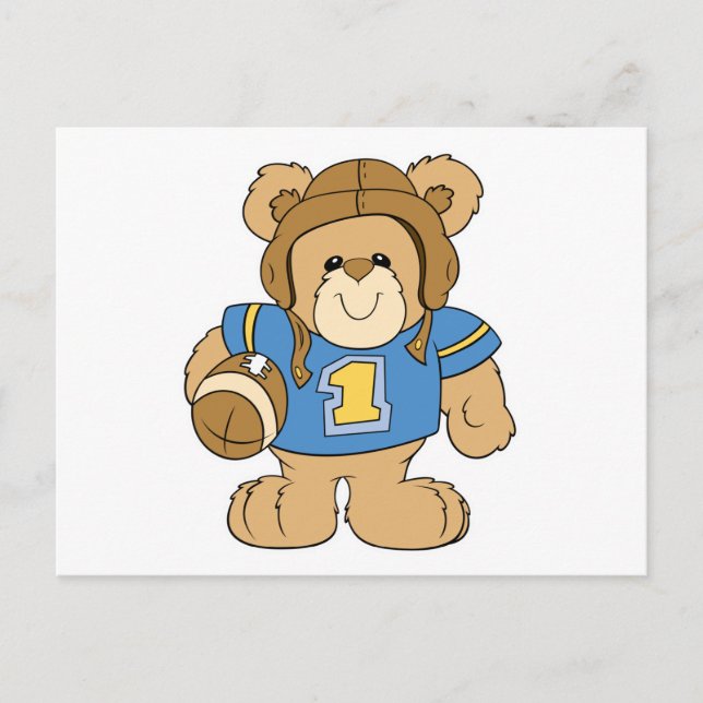 Carte Postale Conception d'ours en peluche de football (Devant)