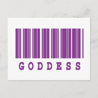 Carte Postale conception du code barre de déesse