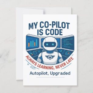 Carte Postale Conception du code de co-pilote de l'intelligence 