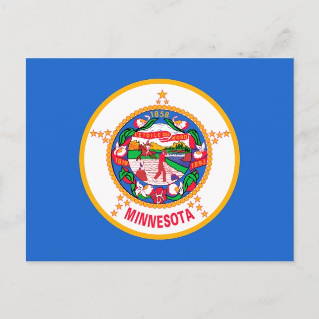 Carte Postale Conception du drapeau de l'État du Minnesota (Devant)