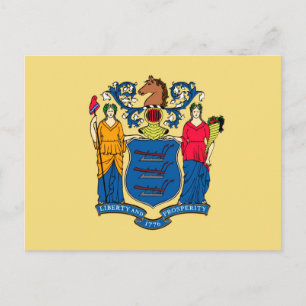 Carte Postale Conception du drapeau de l'État du New Jersey