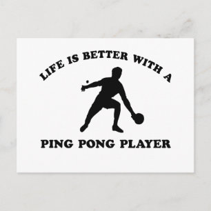 Carte Postale Conception du vecteur Ping Pong