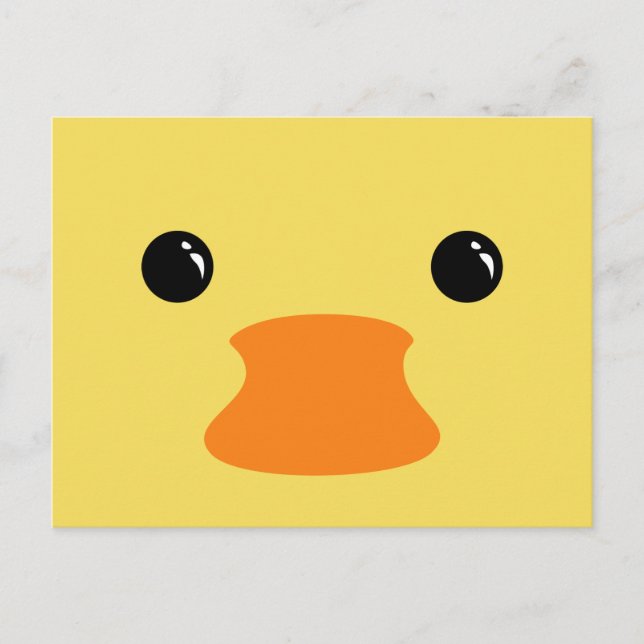 Carte Postale Conception du visage animal mignon de canard jaune (Devant)