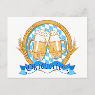 Carte Postale Conception Étiquette Oktoberfest avec lunettes de