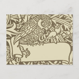 Carte Postale Conception florale vintage de hibou de William Mor