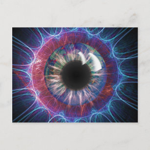 Carte Postale Conception fractale des yeux de Tesla