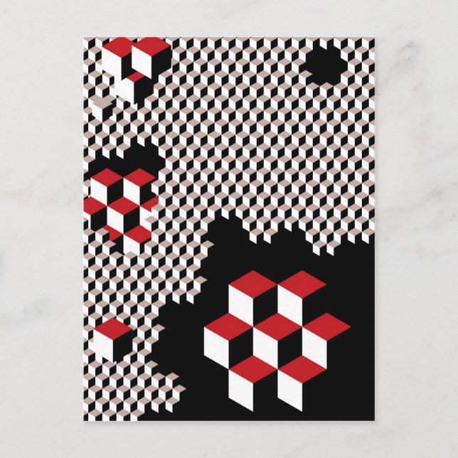 Carte Postale Conception géométrique abstraite hexagonale (Devant)