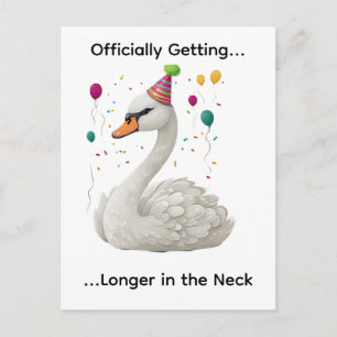 Carte Postale Conception graphique d'anniversaire de cygne graci