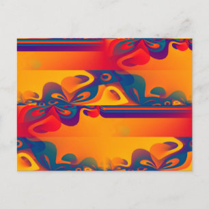 Carte Postale Conception graphique transparente - jaune rouge I