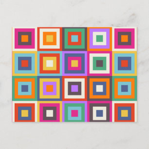 Carte Postale Conception inspirée À damiers Mid Century Matisse
