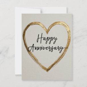 Carte Postale Conception "Joyeux Anniversaire" avec cœur doré